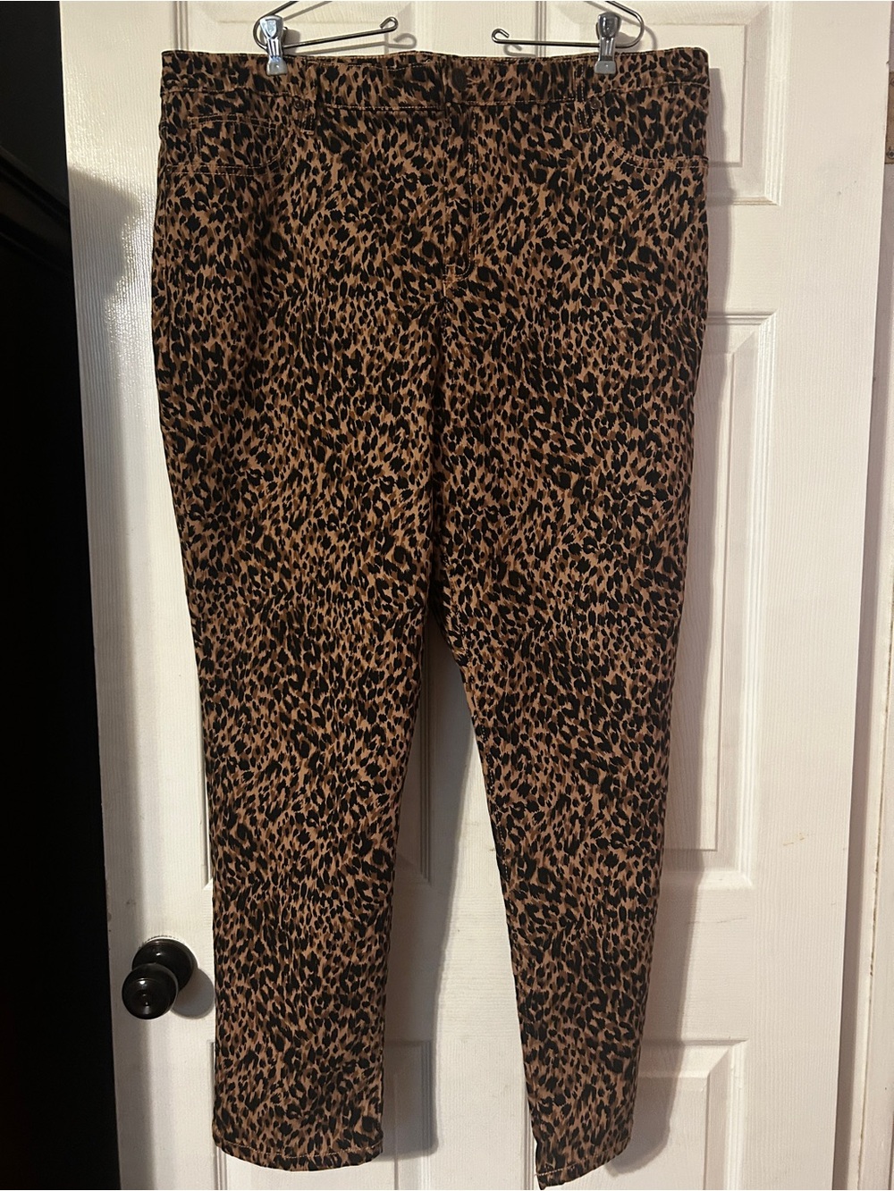 New never worn. Terra & Sky Straight Leg Leopard Print Pants - Brown & Black